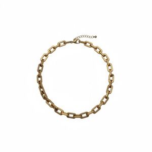 Gold‑Tone Rectangular Link Chain Necklace
